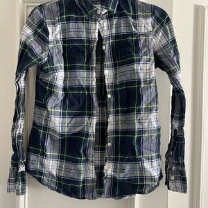 J. Crew Plaid Shirt in Navy and Green women’s